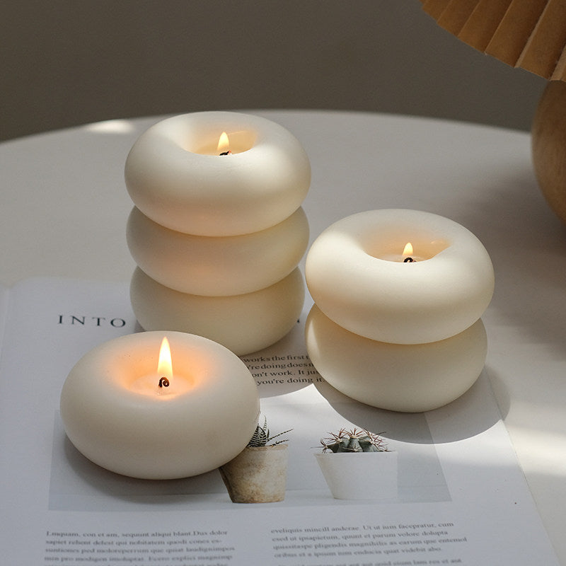 Romantic Donut Scented Candle Smokeless Creative Home Decor Gift