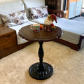 American Vintage Wood Sofa Side Table French Lounge Round Coffee Tea Table