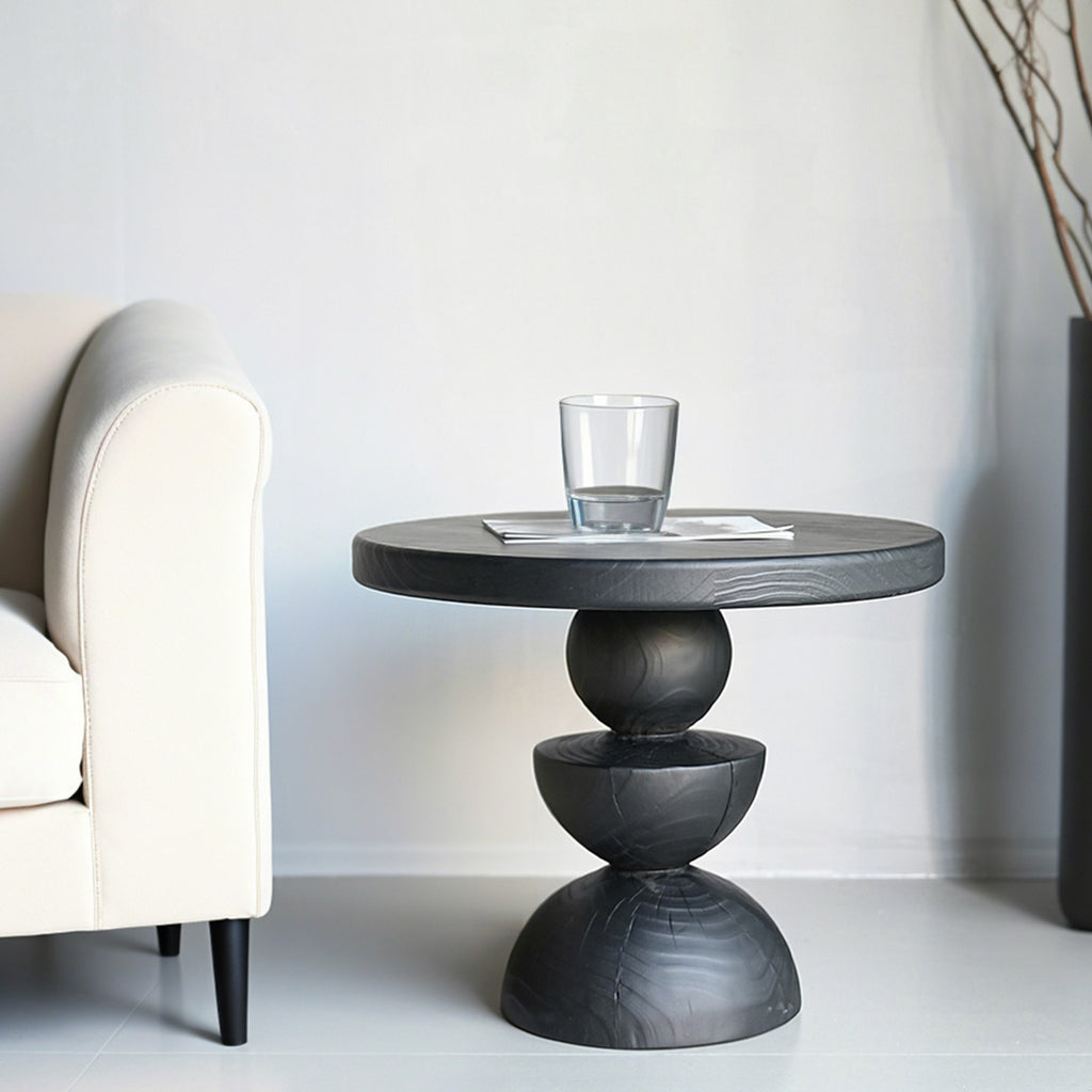 Vintage Black Wood Coffee Table Living Room Sofa Table Balcony Lounge