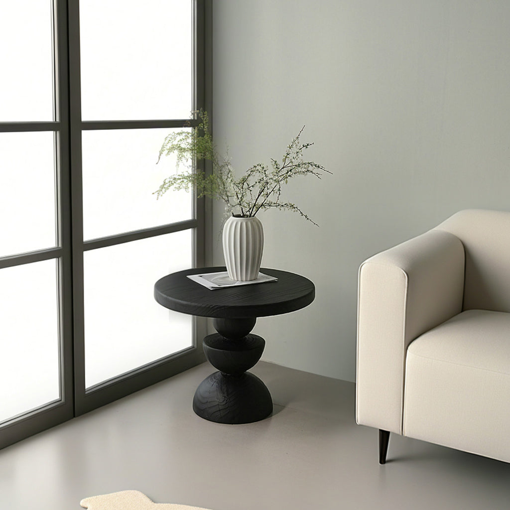 Vintage Black Wood Coffee Table Living Room Sofa Table Balcony Lounge